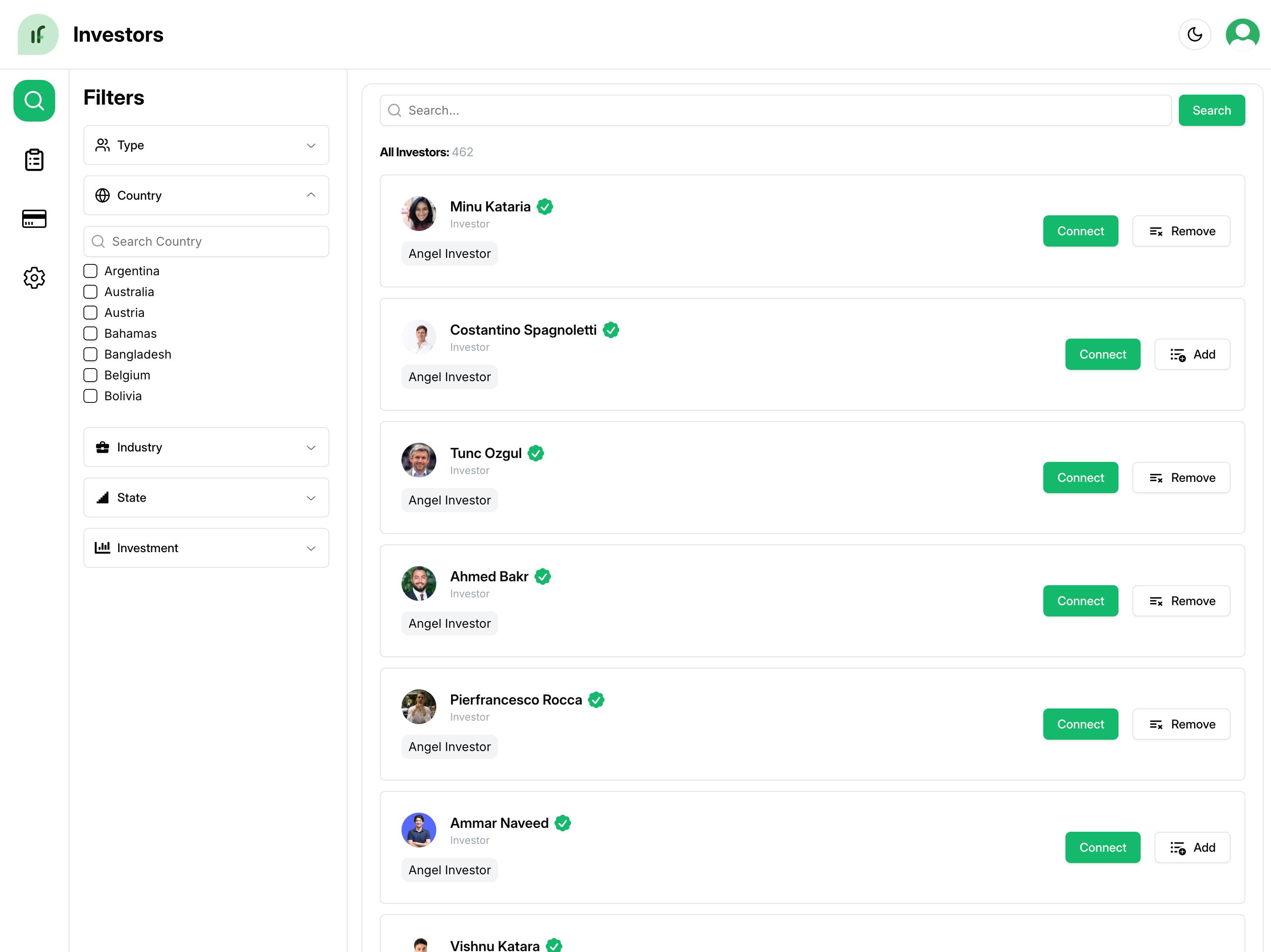 Find The Right Investors demonstration